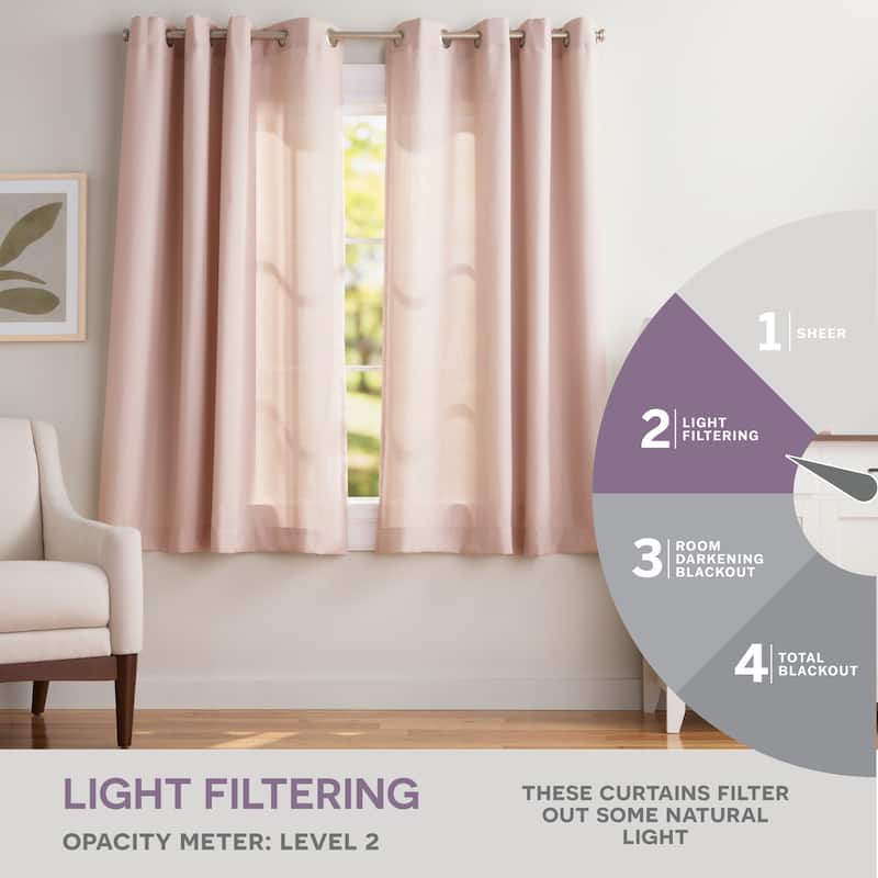 EXCLUSIVE HOME Loha Linen Grommet Top Curtain Panel Pair