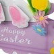 preview thumbnail 5 of 4, Back Seat Bunny Happy Easter Outdoor Garden Stake - 14" - Purple