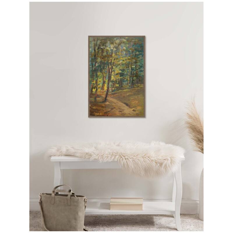 Kate and Laurel Forest interior by Leopold Horovitz by Nostalgia Prints Framed Canvas Wall Art Print