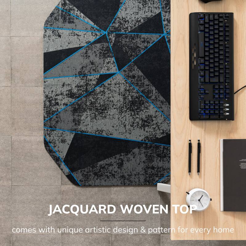 Jani Gaming Chair Mat - Anti-Slip Ergonomic Rug and Chairmat Combo for Home Office, Hard Floor Protector with Smooth Glide