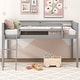 preview thumbnail 3 of 30, Twin Size Wood Loft Bed with Flexible Ladder Placement, Guardrails, and Slide - Gray, Space-Saving Design for Play and Rest