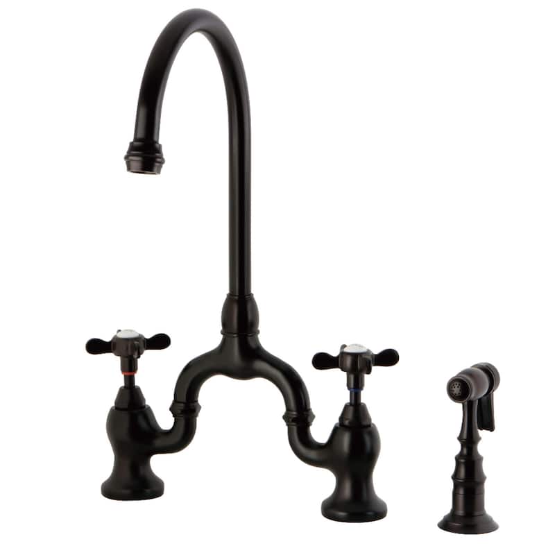 Kingston Brass KS779.BEXBS Essex 1.8 GPM Bridge Kitchen Faucet - Oil Rubbed Bronze