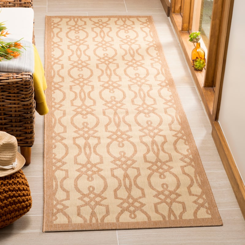 Martha Stewart by SAFAVIEH Villa Screen Indoor/ Outdoor Waterproof Rug - 2'7" x 8'2" Runner - Hickory