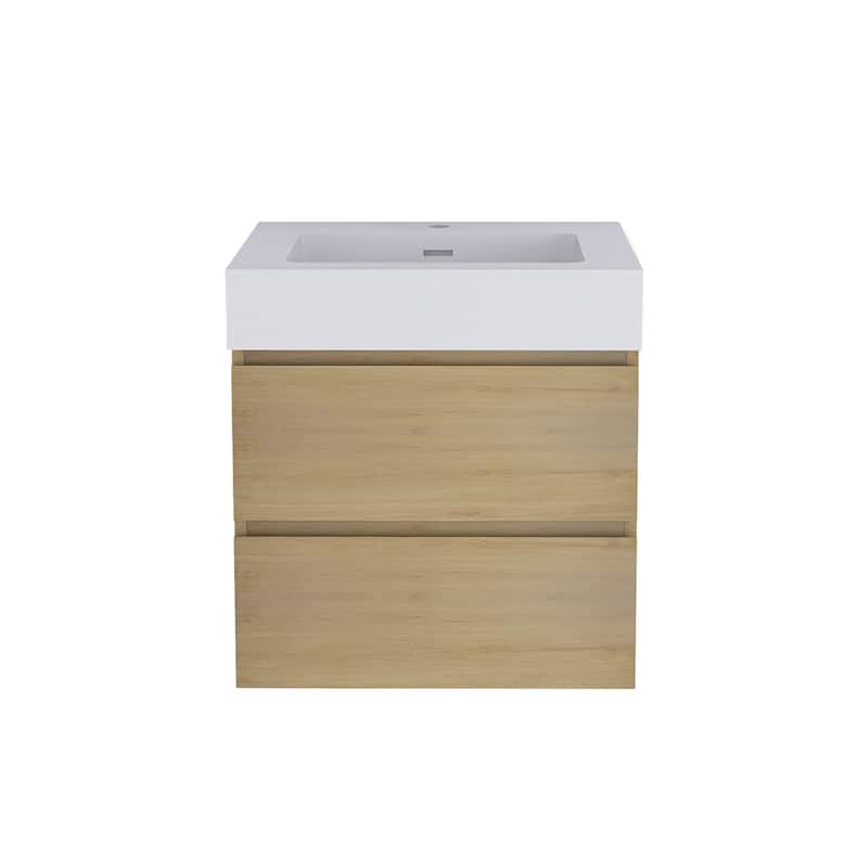 Floating Bathroom Vanity with Solid Surface Top