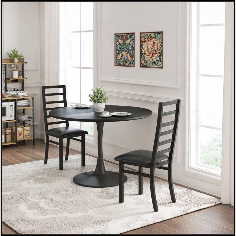 High Back Armless Metal Dining Chairs Set
