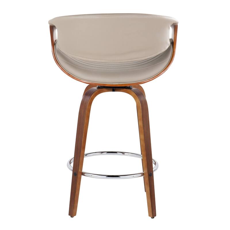 Carson Carrington Kanteborg 26" Fixed-Height Counter Stool with Bent Wood Legs & Round Footrest (Set of 2)