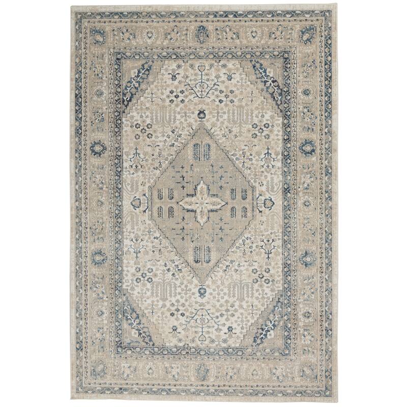 Malta Bordered Center Medallion Area Rug