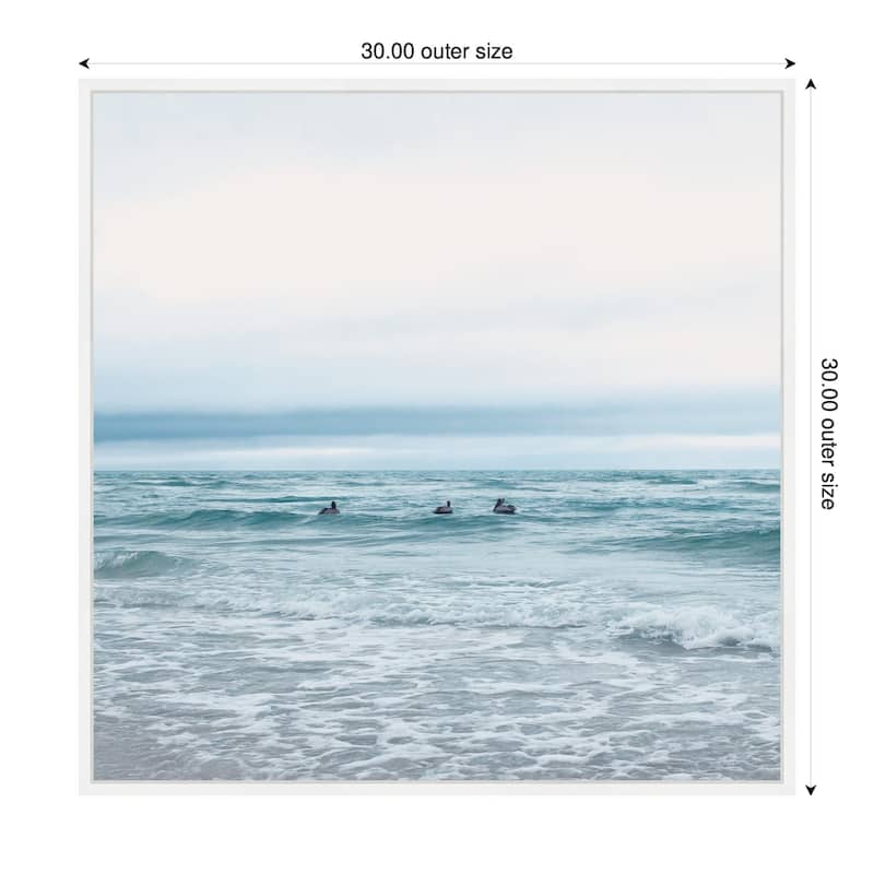 Kate and Laurel Sylvie Ocean Swim 1 Square Framed Canvas by Stephanie Klatt
