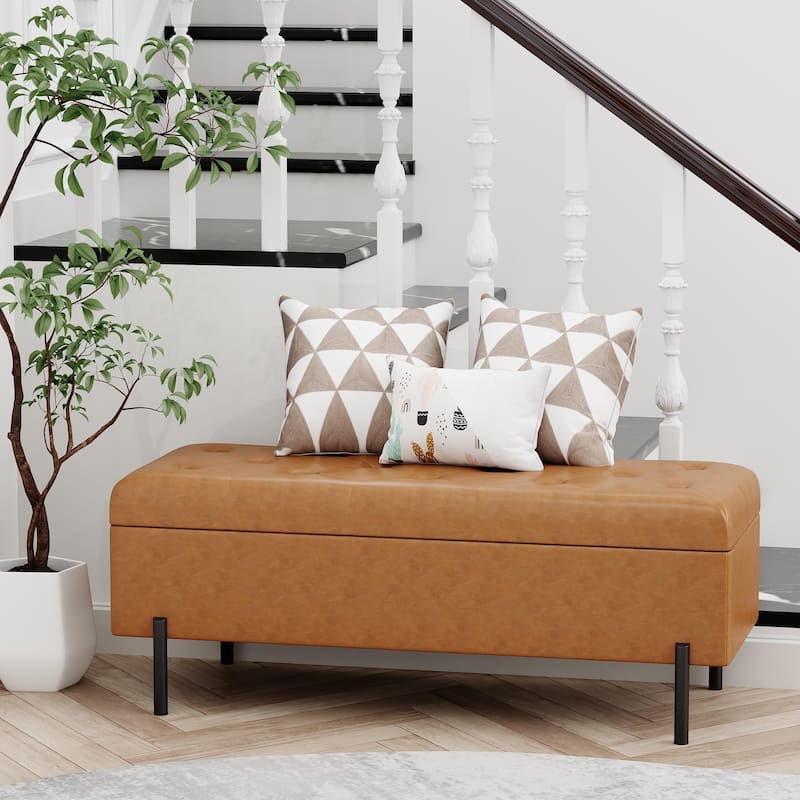Andeworld End Of Bed Storage Bench,ottoman with storage for living room bedroom bench