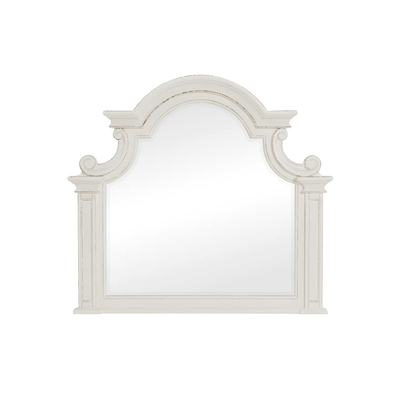 Milena 4 Piece White Gray Traditional Fabric Upholstered Tufted Panel Bedroom Set