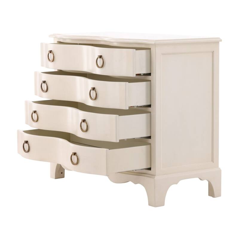 Furniture Classics Ariel Cream Mahogany Four-Drawer Storage Chest