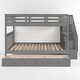 preview thumbnail 9 of 26, Full Over Full Bunk Bed with Storage Staircase and Shelves, Convertible Design, No Box Spring Needed,kid beds