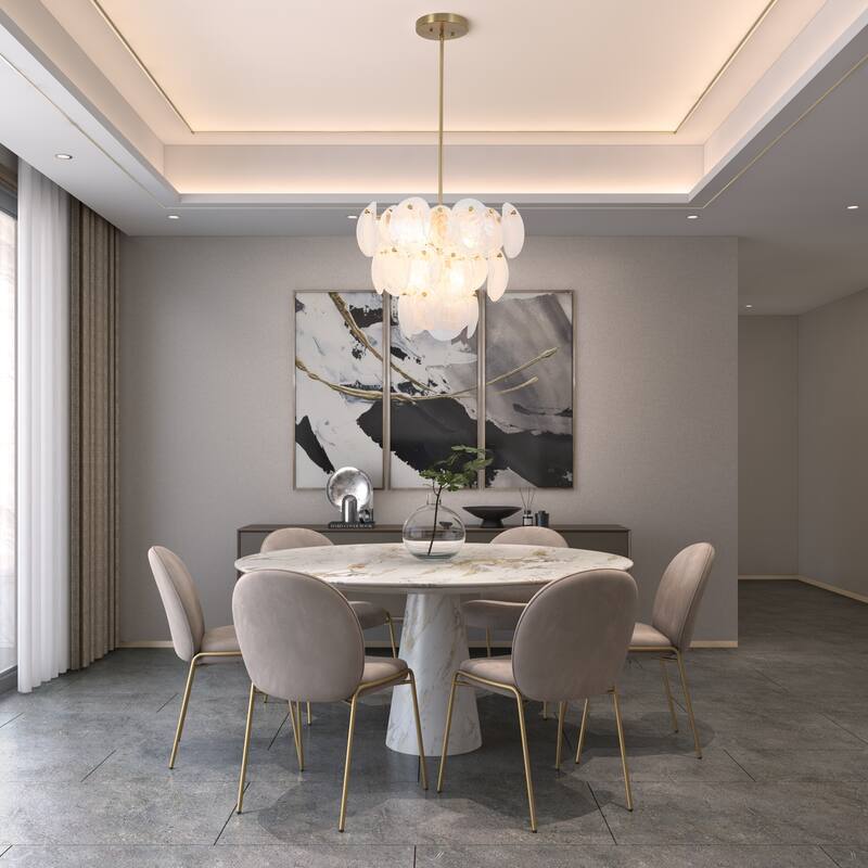 Artcraft Lily 8-Light Chandelier - Brushed Brass Finish - Brushed Brass