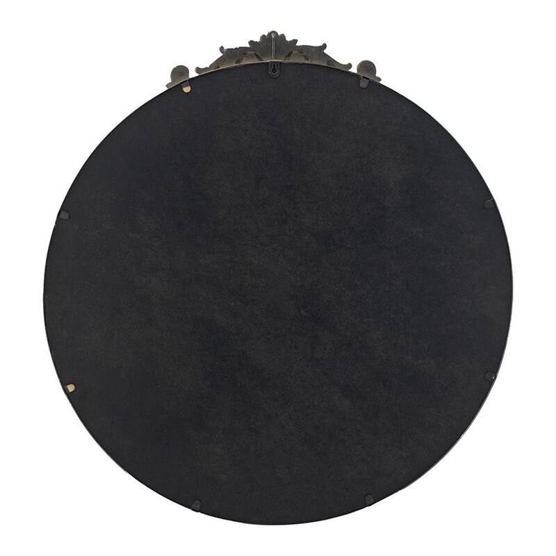 HomeRoots 32" Gold Crowned Top Iron Framed Accent Mirror - 30' X '32' X '1.5