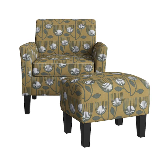 Copper Grove Maritza Half Round Arm Chair and Ottoman