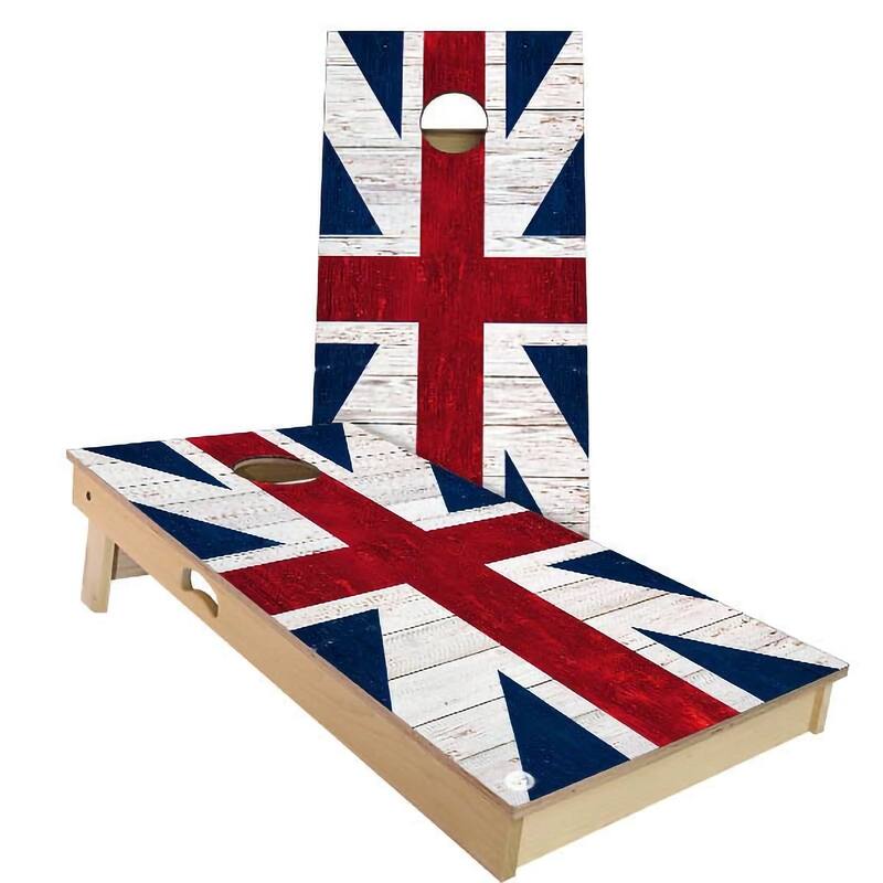 England Flag Outdoor Cornhole Board Set - Backyard 2x4 - Include ALL Accessories
