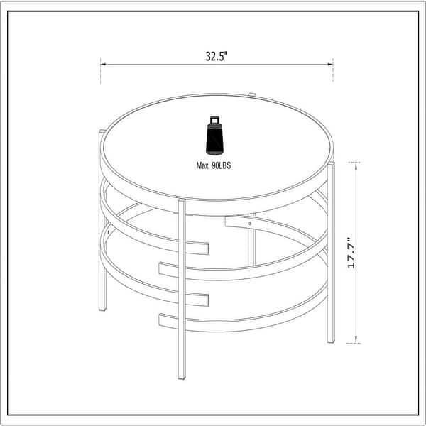 Cycay Glam Round Metal Frame Coffee Table for Living Room - Bed Bath ...