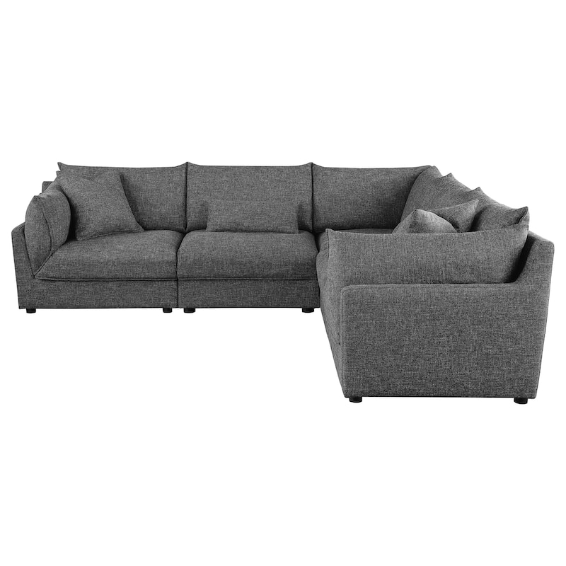 Sasha 5-piece Upholstered Modular Sectional Barely Black