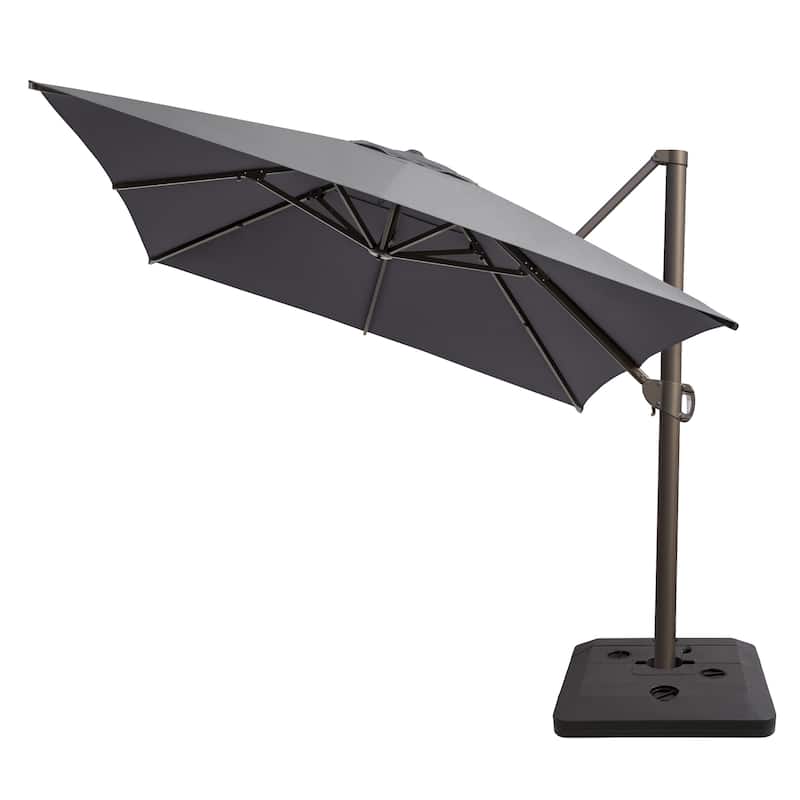 10 X 13FT Outdoor Patio Cantilever Umbrella with Offset Umbrella Base