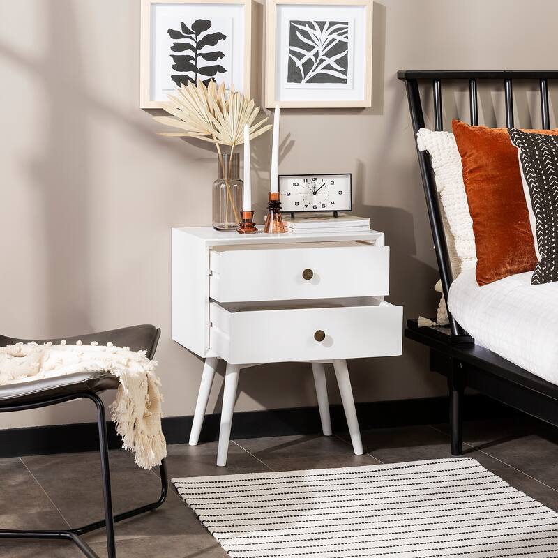Middlebrook Mid-Century Modern Solid Wood 2-Drawer Nightstand