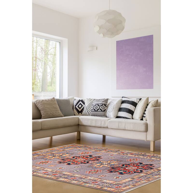 ECARPETGALLERY Hand-knotted Uzbek Ghazni Grey Wool Rug - 4'0 x 5'10