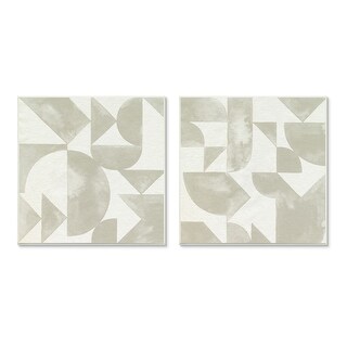 Stupell Abstract Geometric Triangle Shapes Painterly Beige Strokes 2 ...