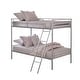 preview thumbnail 12 of 13, Metal Twin over Twin Bunk Bed with Angled Ladder