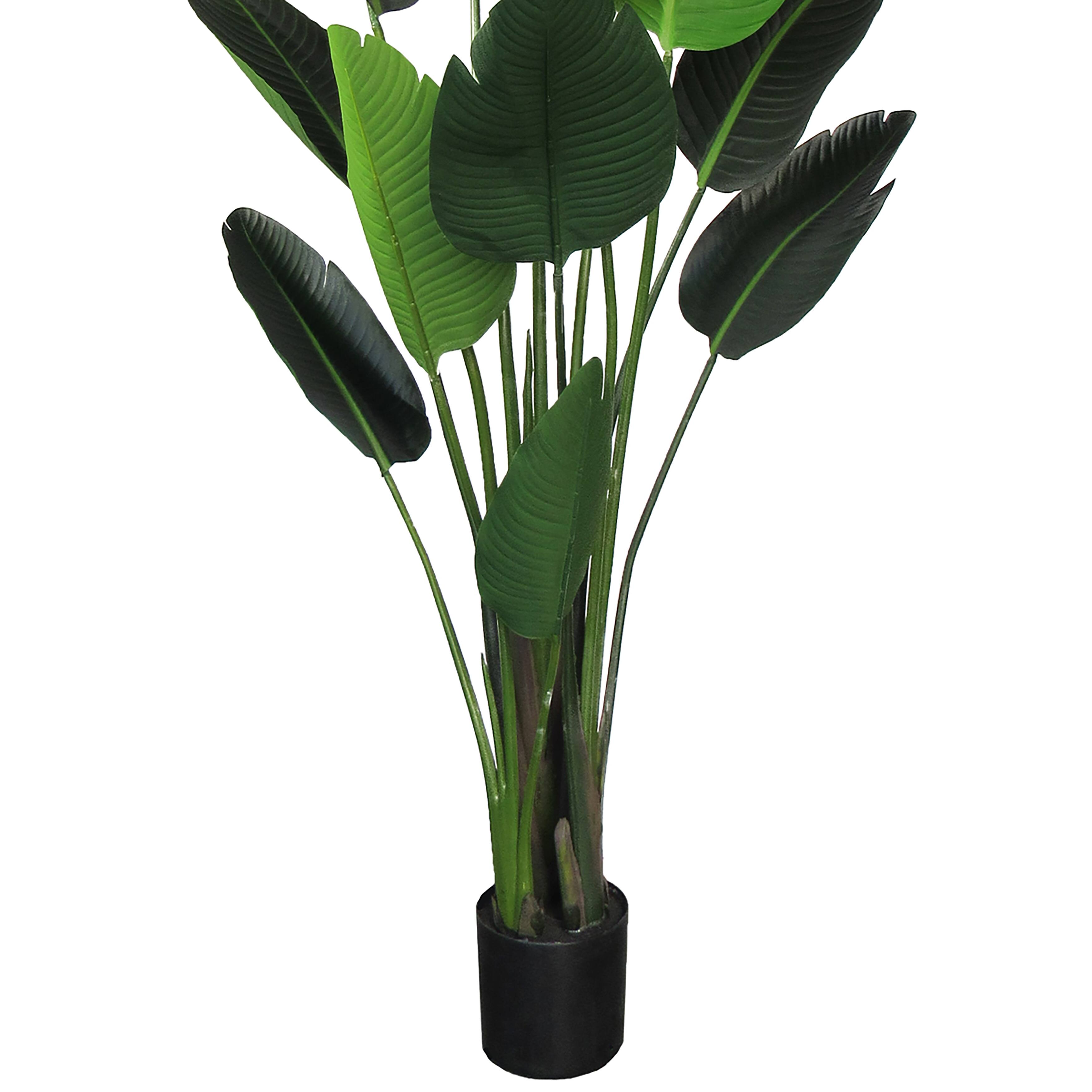 6ft Deluxe Artificial Travelers Palm Tree Tropical Plant in Black Pot