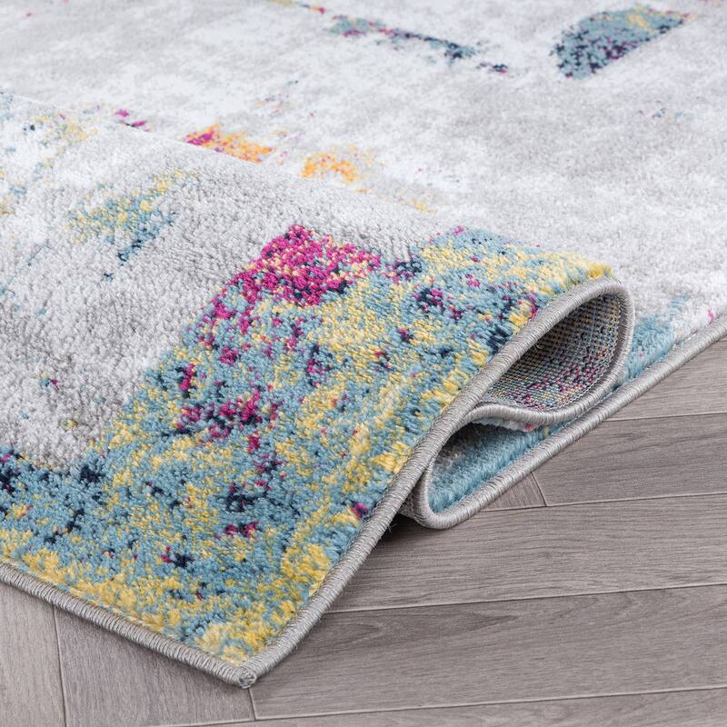 Contemporary Vibrant Abstract Design Area Rug