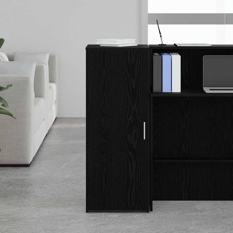vidaXL Storage Cabinet Black Engineered wood Compact Storage Cabinet - 17.7 x 15.7 x 40.7 in