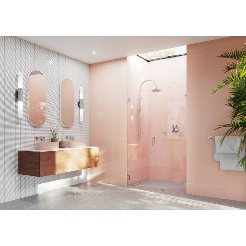 Glass Warehouse 78" x 45.75" Frameless Shower Door - Wall Hinge - Polished Chrome