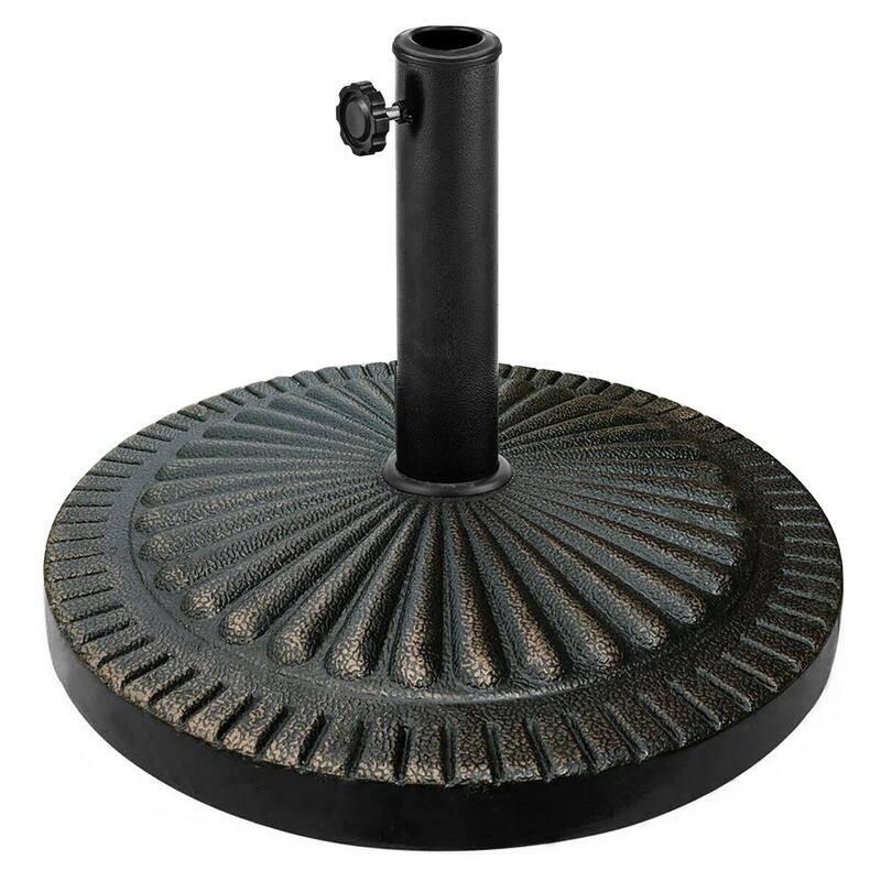 31.5 lbs Patio Market Umbrella Base Heavy Duty Cast Iron Resin Stand - Bronze