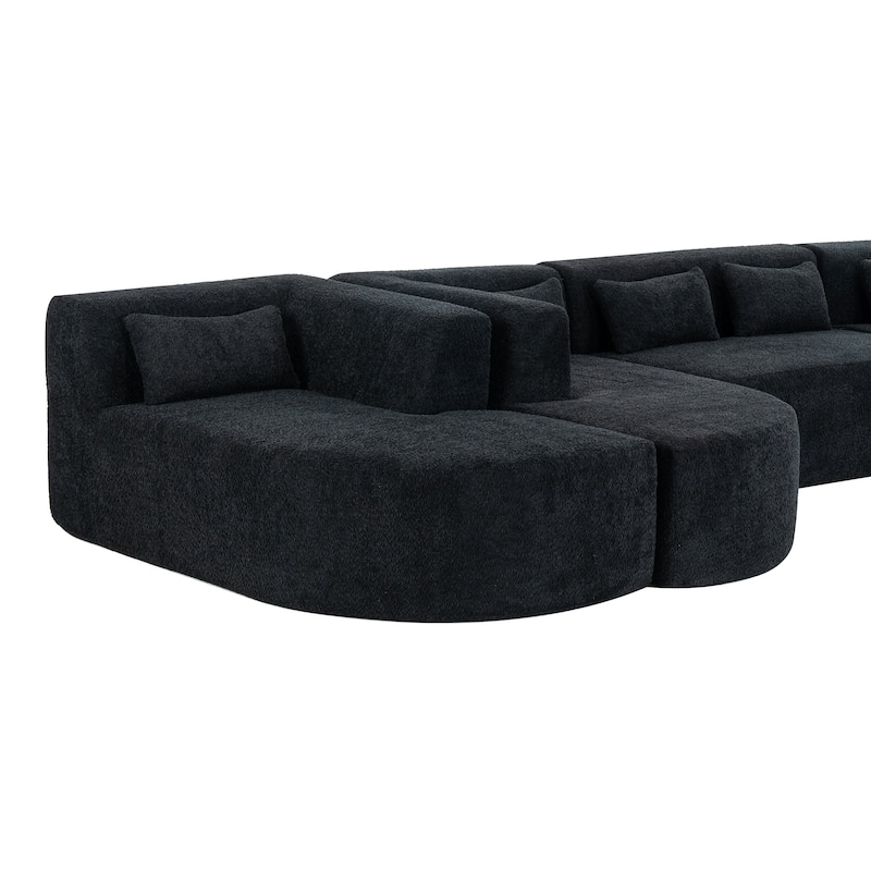 Merax 143.7" Upholstered Sofa Free-combined Sofa Couch