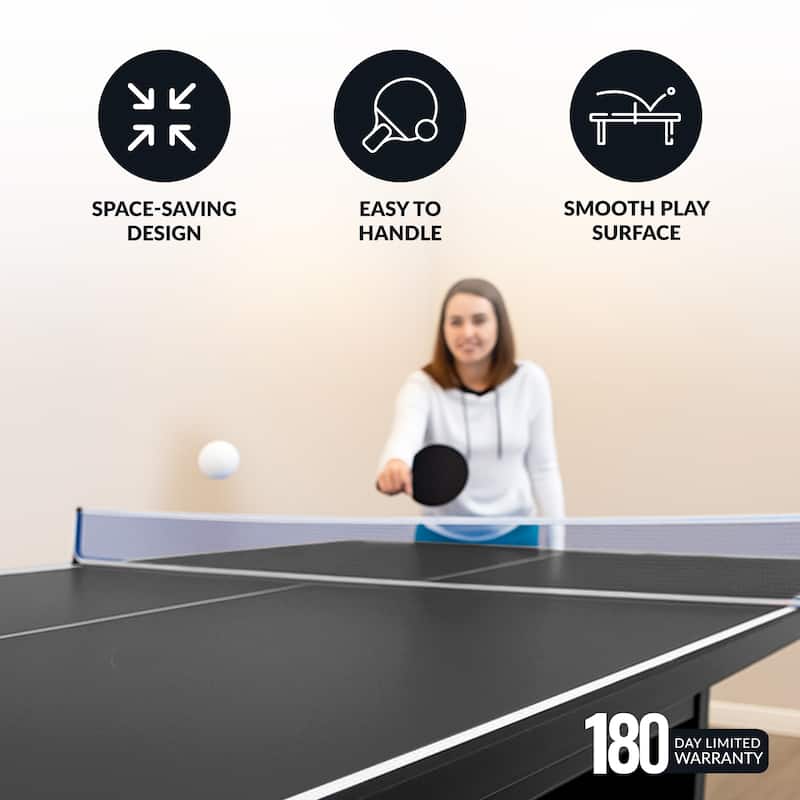 Quick Set 12mm Table Tennis Conversion Top - Black