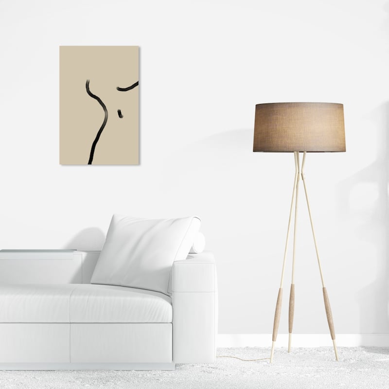 Wynwood Studio Canvas Abstract Abstract Body Drawing Black and Tan Modern & Contemporary Wall Art Canvas Print - 24 x 16
