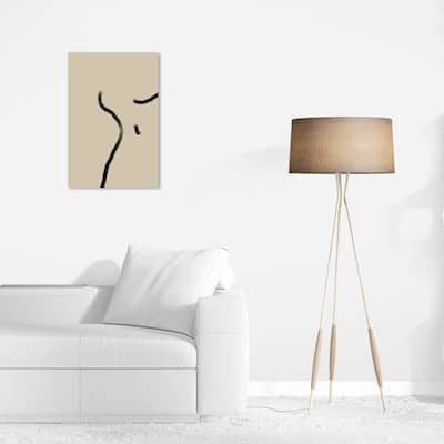 Wynwood Studio Canvas Abstract Abstract Body Drawing Black and Tan Modern & Contemporary Wall Art Canvas Print