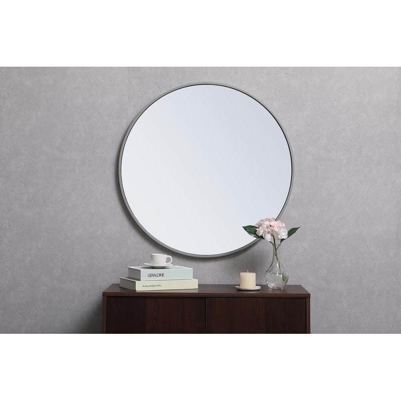 Carson Carrington Labbemala Metal Frame Round Mirror