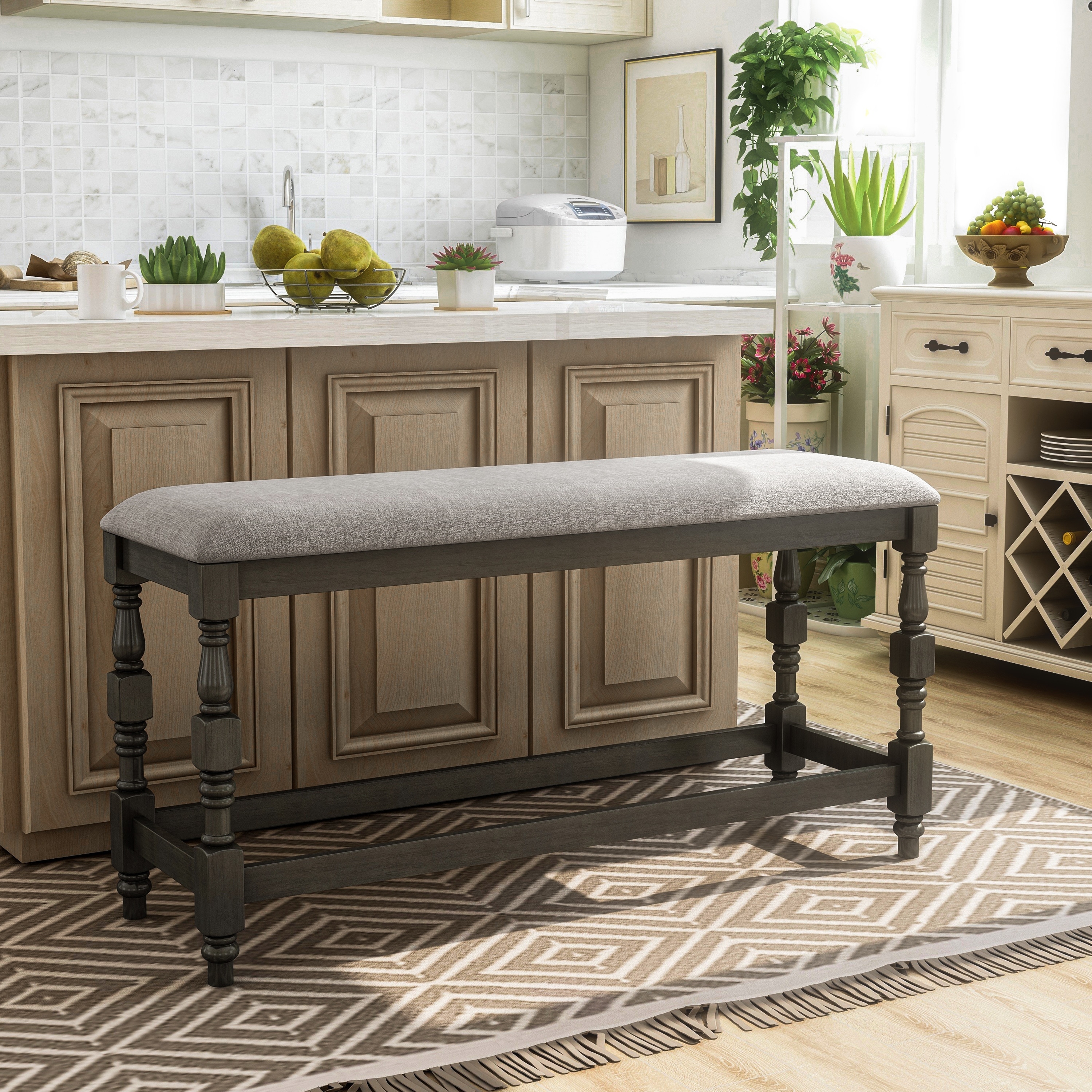 Farmhouse counter height bench discount