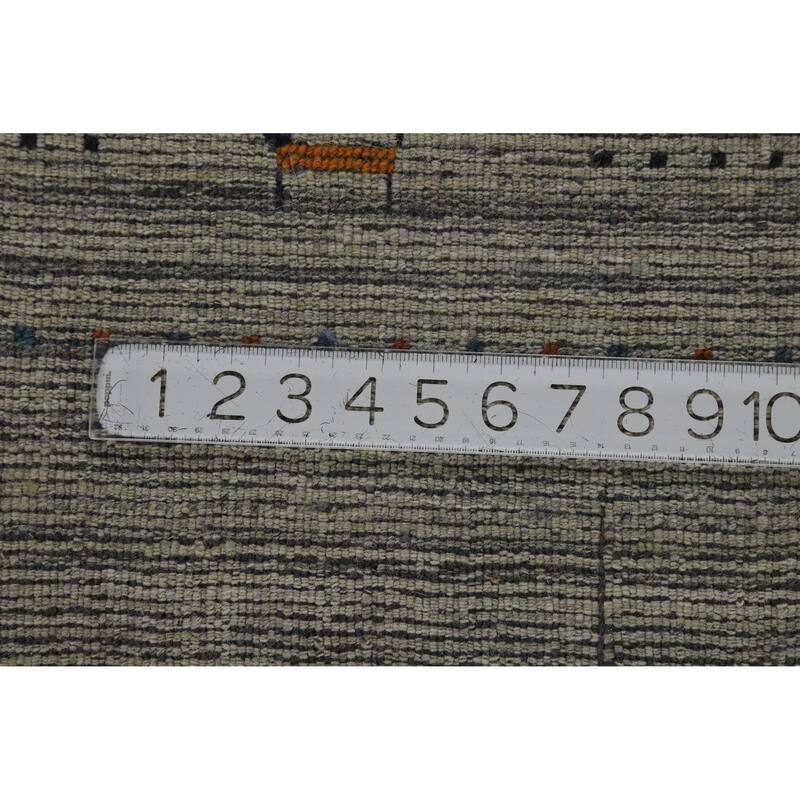 Hand Knotted Oriental 100% Wool Carpet Tribal Animal Pictorial Greys & Charcoal Gabbeh Area Rug - 8' 1'' X 5' 0''