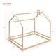 preview thumbnail 36 of 38, Semi-Enclosed House Bed for Kids, Full Size Floor Bed with Roof, Playhouse Design, Solid Pine Wood Frame, No Slats