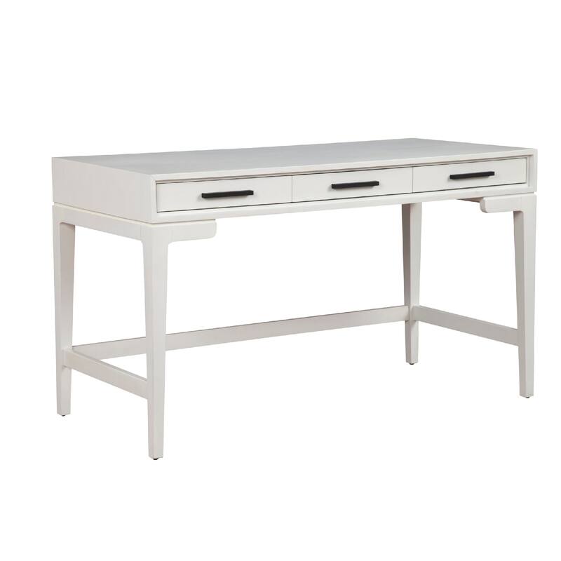 Writing Desk with 3 Drawers and Wooden Frame, Off White