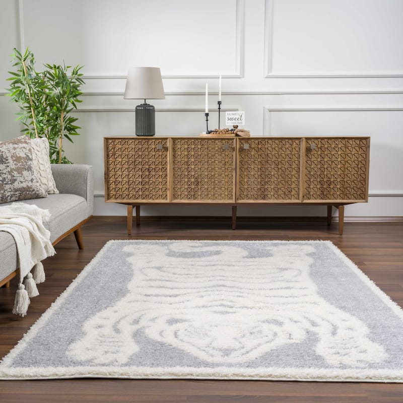 Hauteloom Cansu Living Room, Bedroom Area Rug - Contemporary - Plush Pile - Black - 2' x 3'