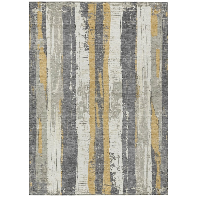 HomeRoots Striped Transitional Rectangle Outdoor Rug