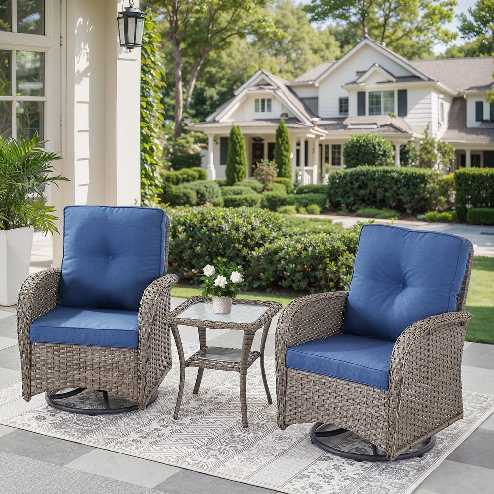 Wicker Outdoor Swivel Rocker Patio Chairs