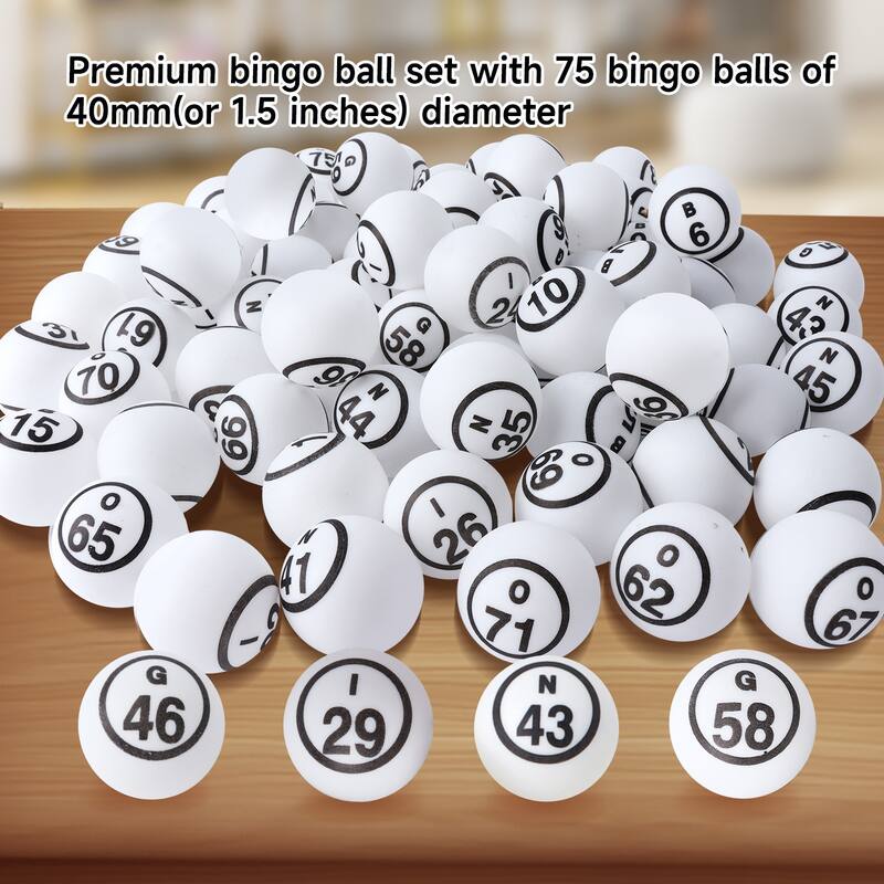 GSE™ 1.5" Ping Pong Size Bingo Balls Set. Replacement Bingo Balls for Large/Jumbo Bingo Cage and Raffle Drum