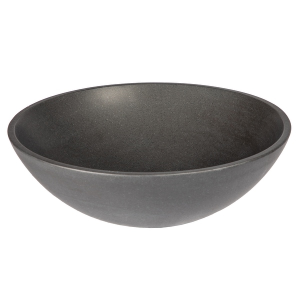Eden Bath Black Honed Lava Stone Round Vessel Sink Bowl