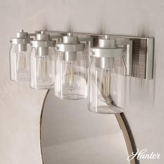 Hunter Devon Park Bathroom Vanity Wall Light, Damp Rated, Rustic, Farmhouse