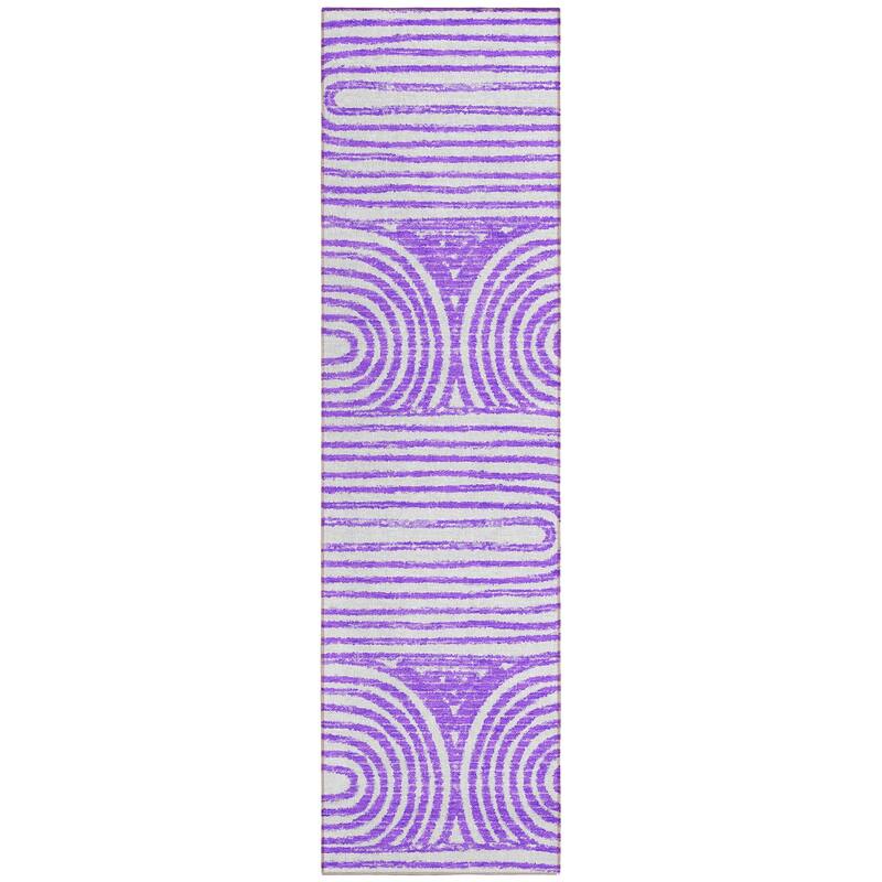 Machine Washable Indoor/ Outdoor Modern Vibes Chantille Rug