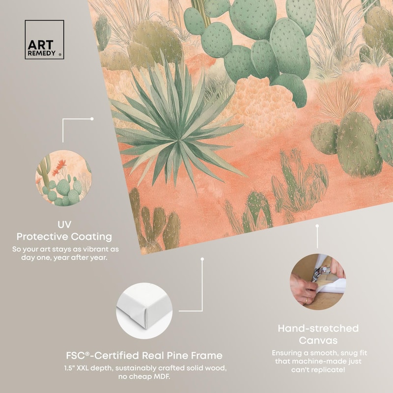Cactus Ballet Canvas by Art Remedy, Gallery Wrapped
