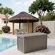 preview thumbnail 1 of 13, 230 Gal. Resin Lockable Patio Outdoor Storage Deck Box for Furniture - 57.9"L x 32.2"W x 33.7"H Brown